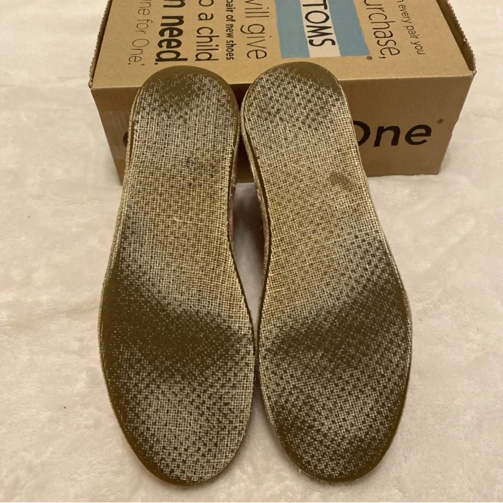 Toms Pink And White Striped Espadrilles